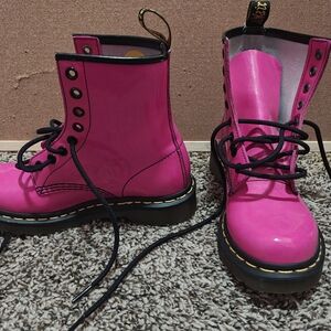 Dr. Martens Hot Pink Lace-Up Combat Boots